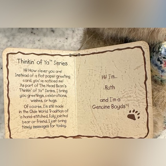 Genuine Boyds Bear Friendship Collection NWT Thinkin’ of Ya! Series Ruth - Picture 5 of 5